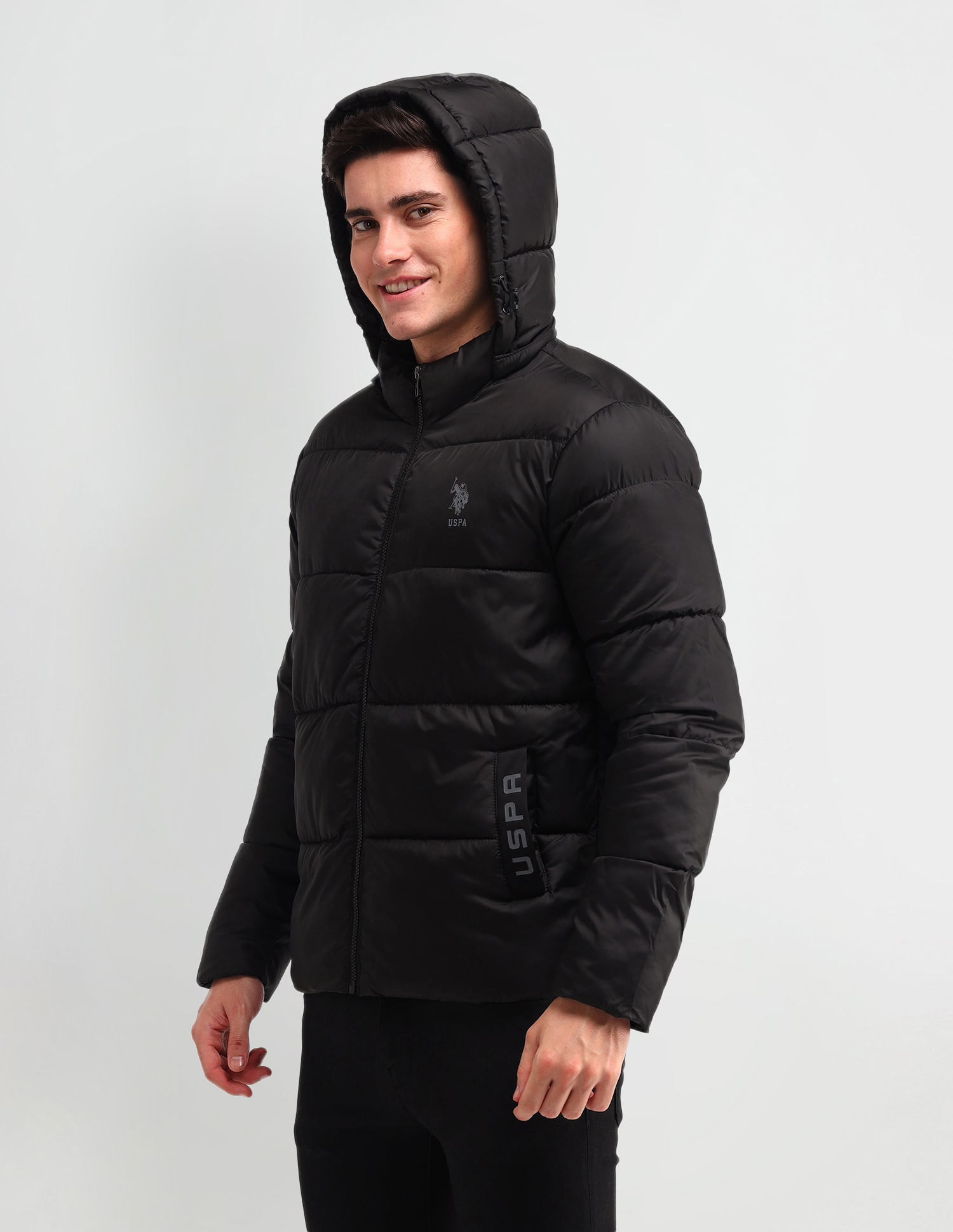 U.S. Polo Assn. Denim Co. Solid Hooded Puffer Jacket