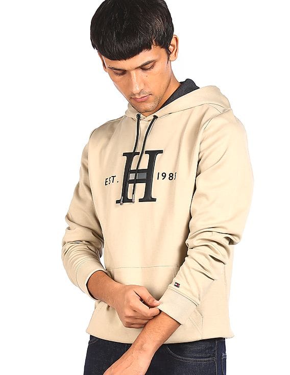 Tommy Hilfiger Men Hoodie Beige Buy Tommy Hilfiger Men Beige Brand