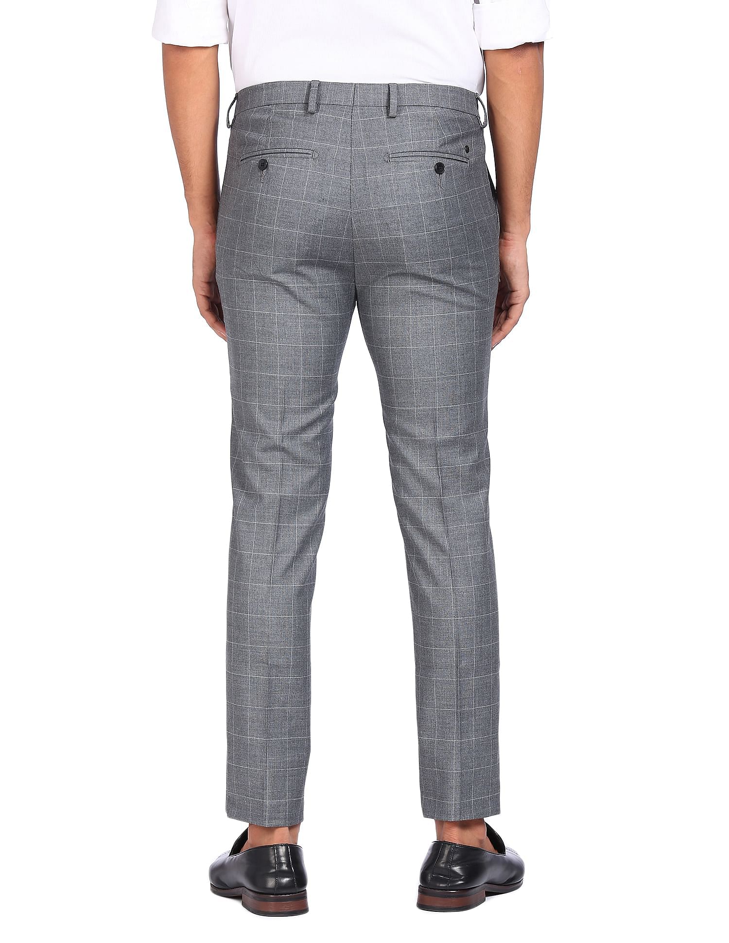 River Island checked suit trousers in grey  ASOS
