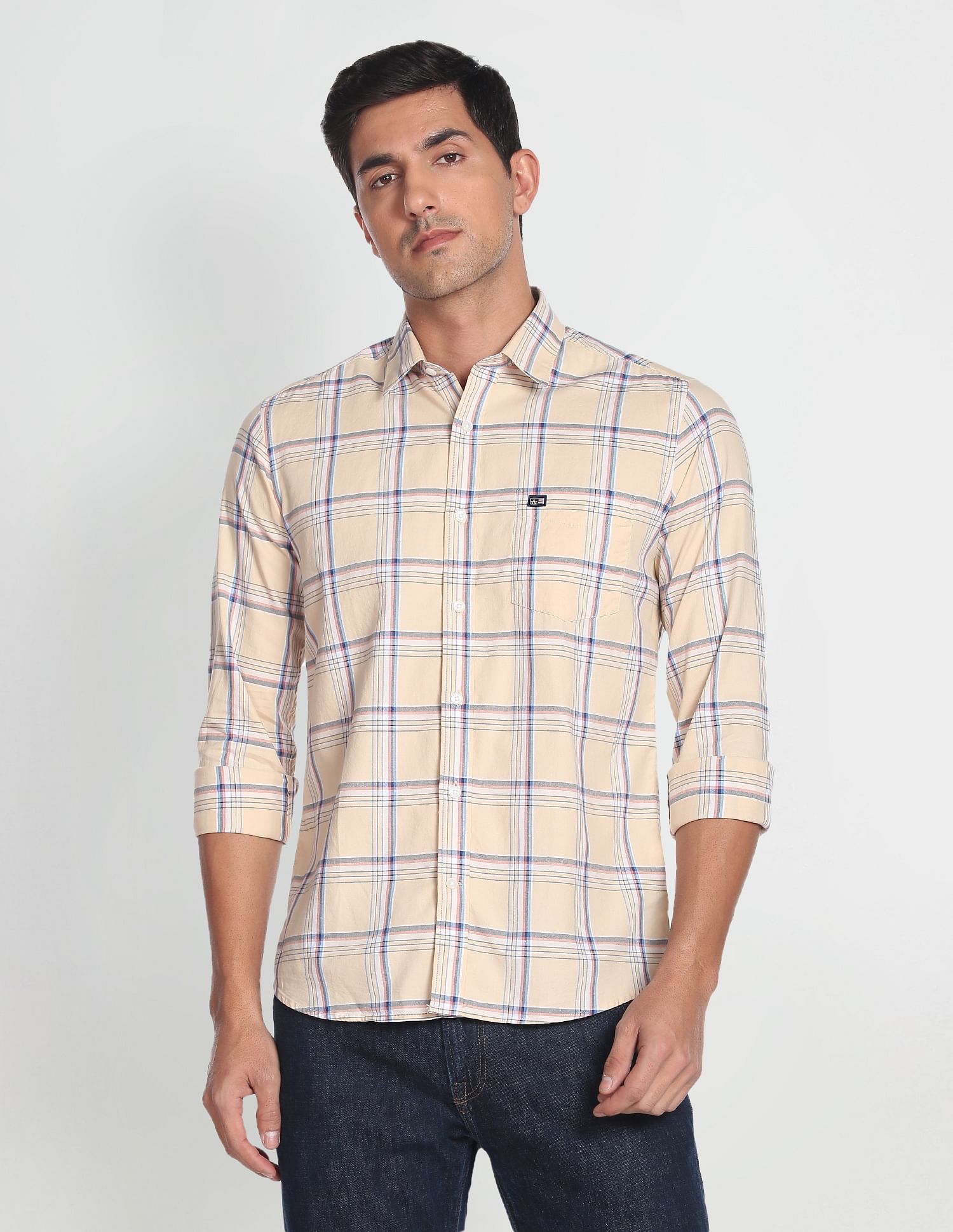 Arrow Sports Tartan Check Oxford Shirt