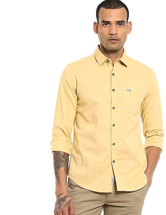 MAX Men Solid Casual Yellow Shirt - Buy MAX Men Solid Casual Yellow Shirt  Online at Best Prices in India | Flipkart.com