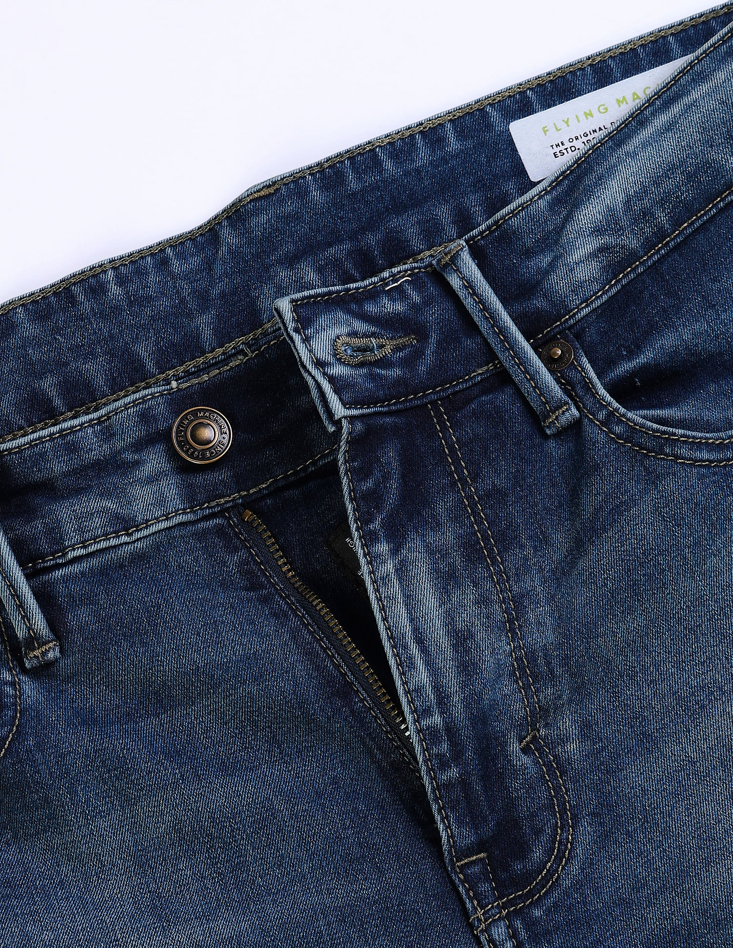 Flying Machine Freddie Slim Straight Fit Stone Wash Jeans