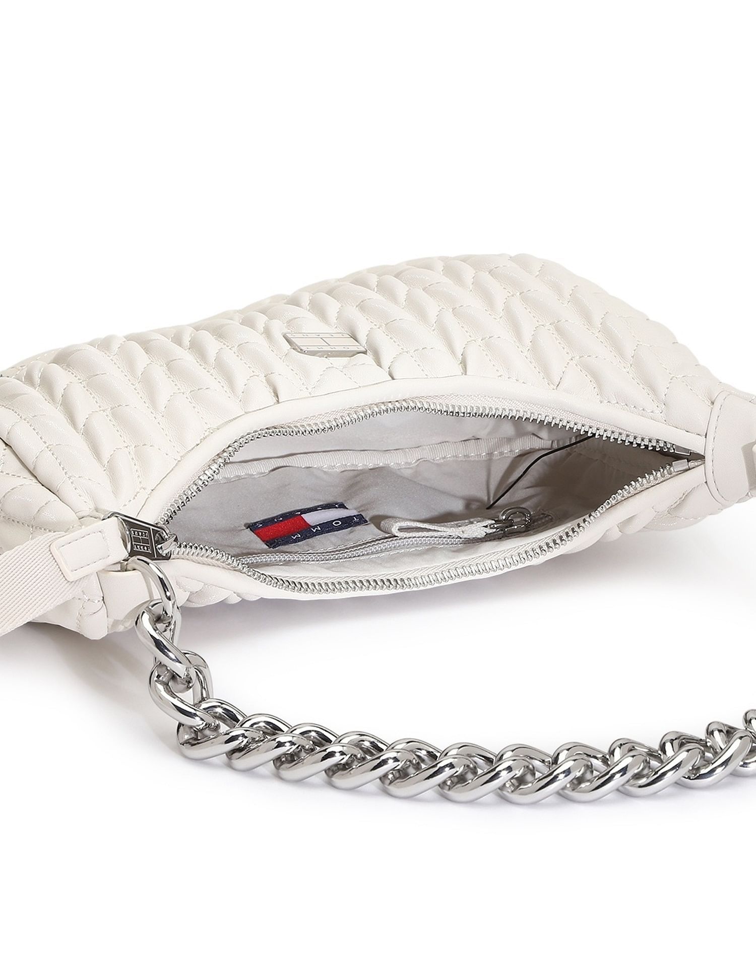 Tommy Hilfiger Quilted Beige Pu Shoulder Bag