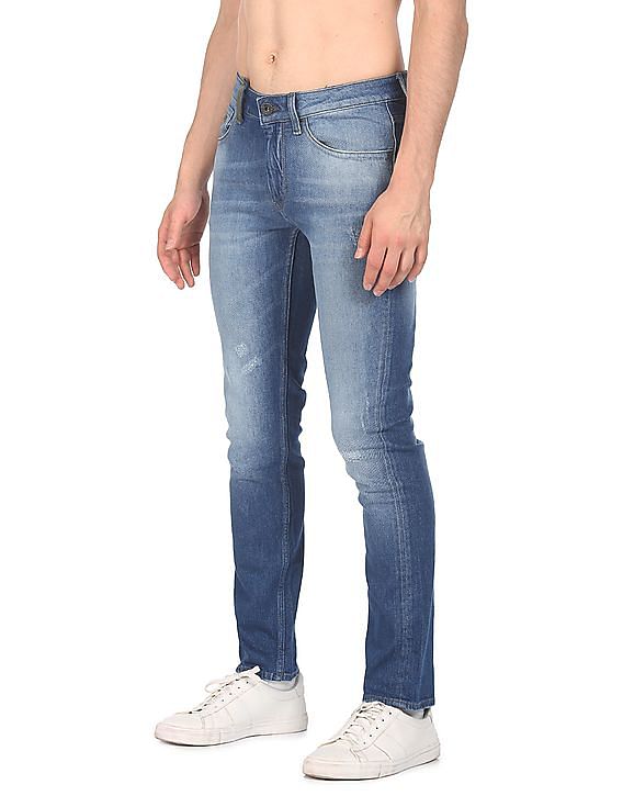 Flying Machine Michael Slim Tapered Fit Distressed Jeans