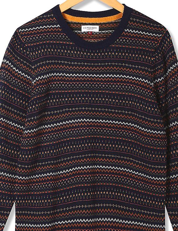 U.S. Polo Assn. Kids Boys Patterned Knit Wool Sweater