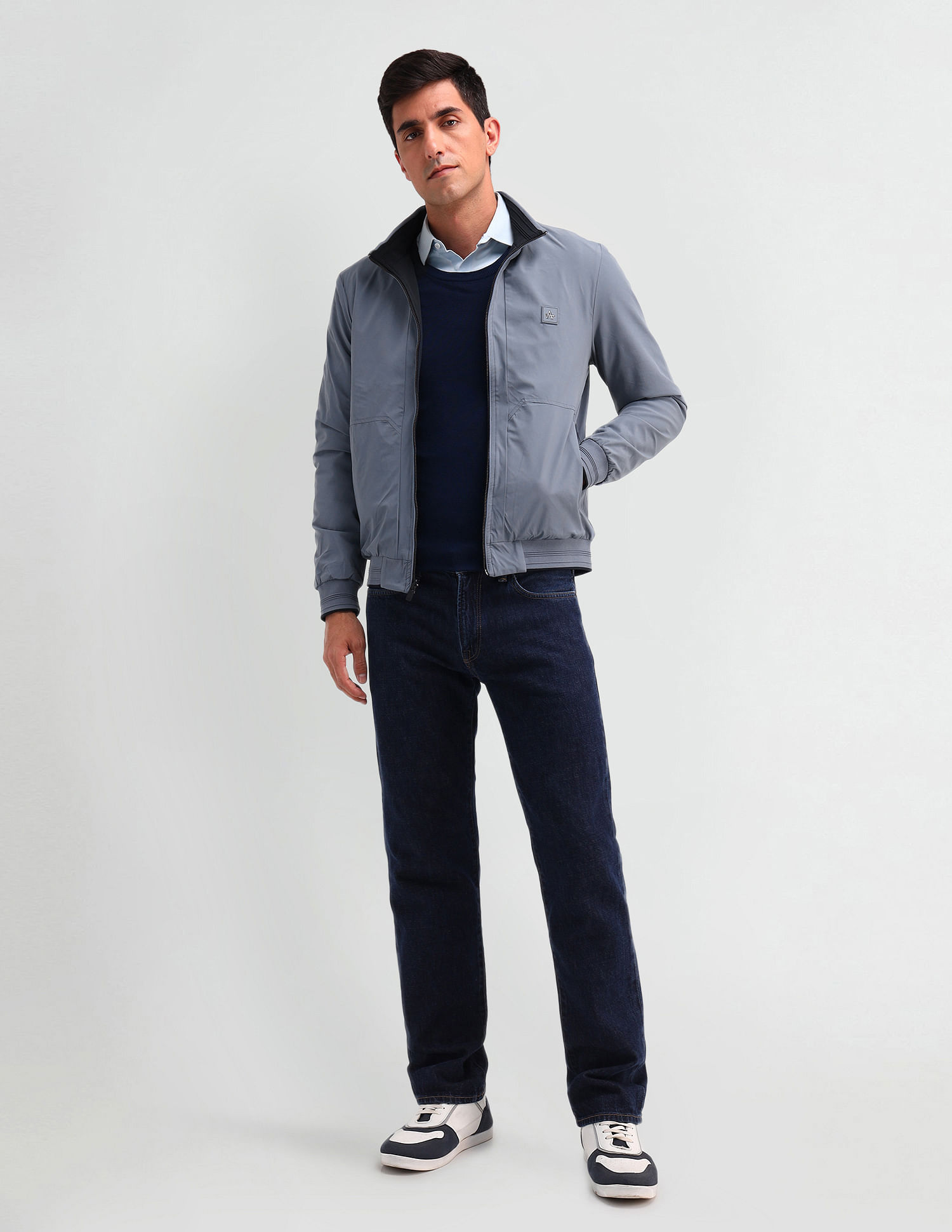 Arrow Sport Reversible Regular Fit Bomber Jacket