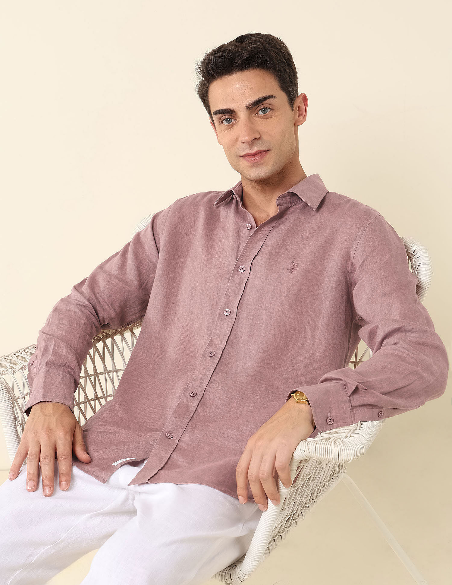 U.S. Polo Assn. Tailored Fit Pure Linen Shirt