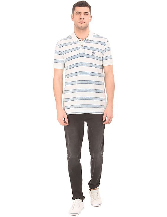 U.S. Polo Assn. Denim Co. Striped Muscle Fit Polo Shirt