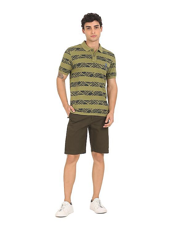 U.S. Polo Assn. Denim Co. Ribbed Collar Printed Polo Shirt