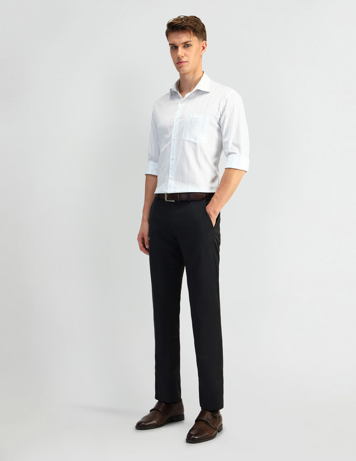 Arrow Liberty Classic Fit Vertical Striped Shirt