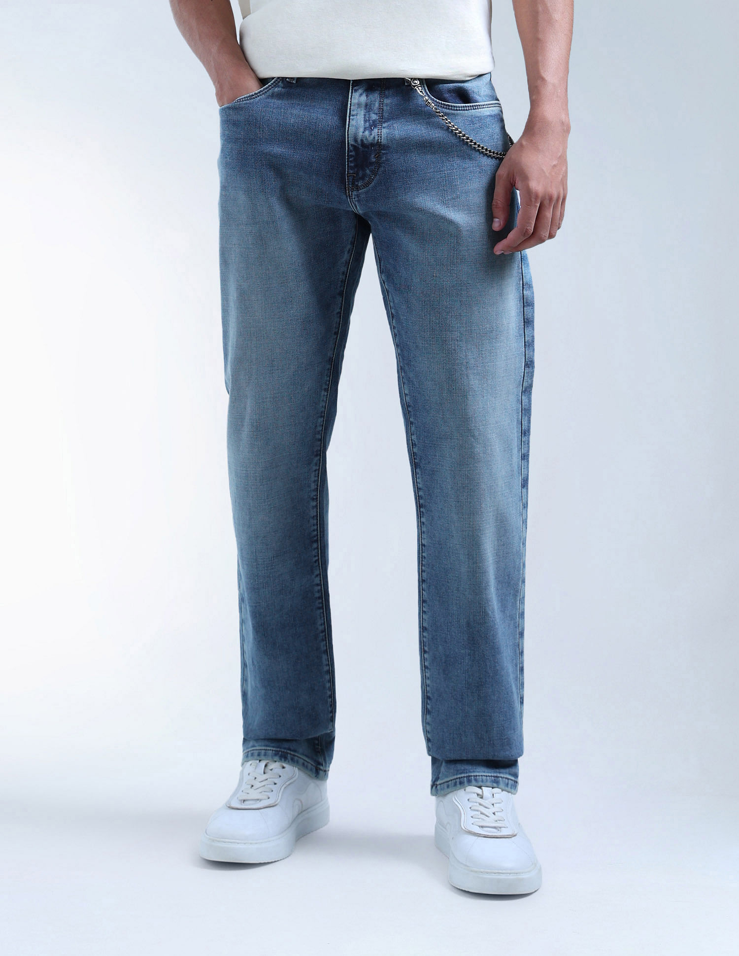 Flying Machine F-Jango Straight Fit Stone Washed Jeans