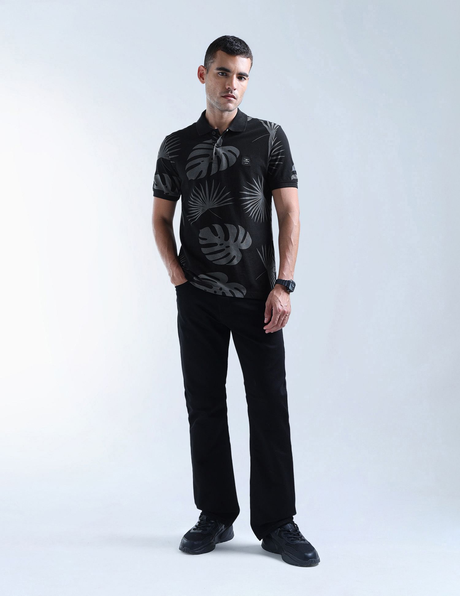Flying Machine All Over Printed Essentials Polo Shirt