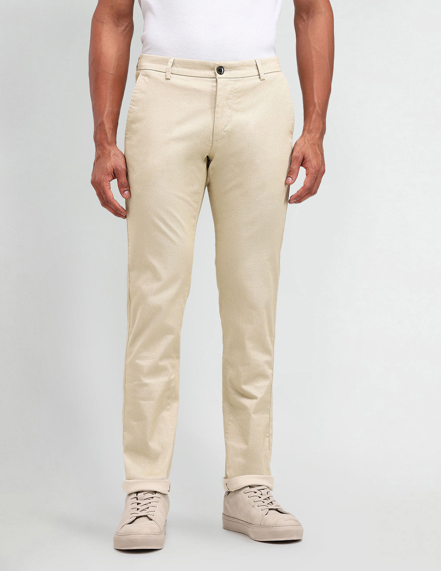 Arrow Sport Textured Mid Rise Trousers