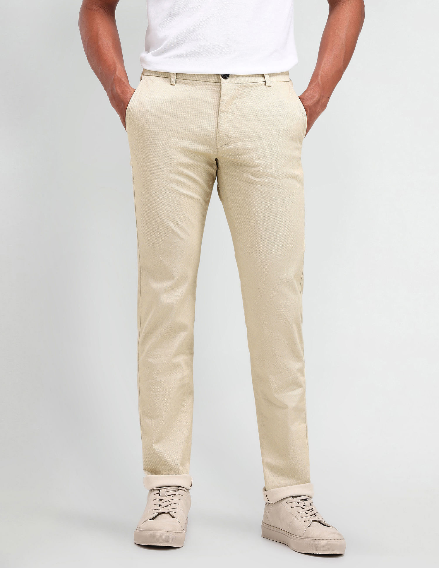 Arrow Sport Textured Mid Rise Trousers