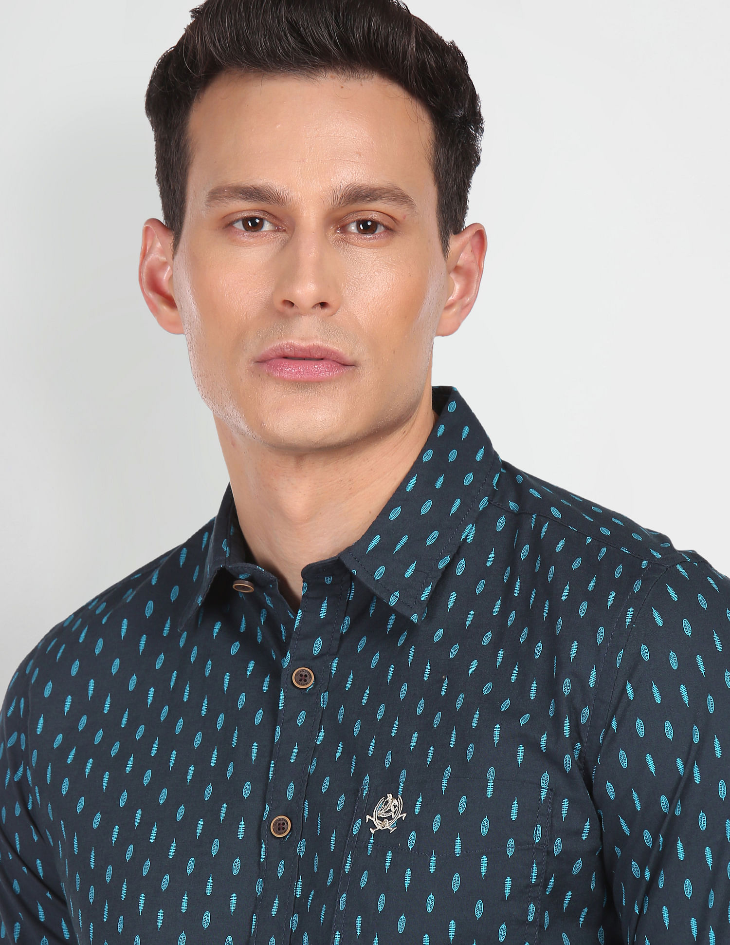 U.S. Polo Assn. Denim Co. Spread Collar Cotton Printed Casual Shirt
