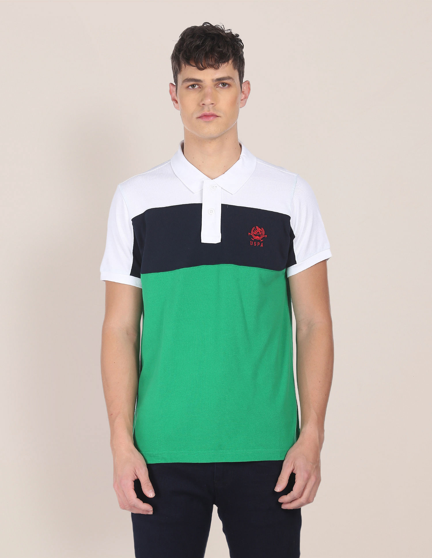 U.S. Polo Assn. Colour Block Cotton Polo Shirt