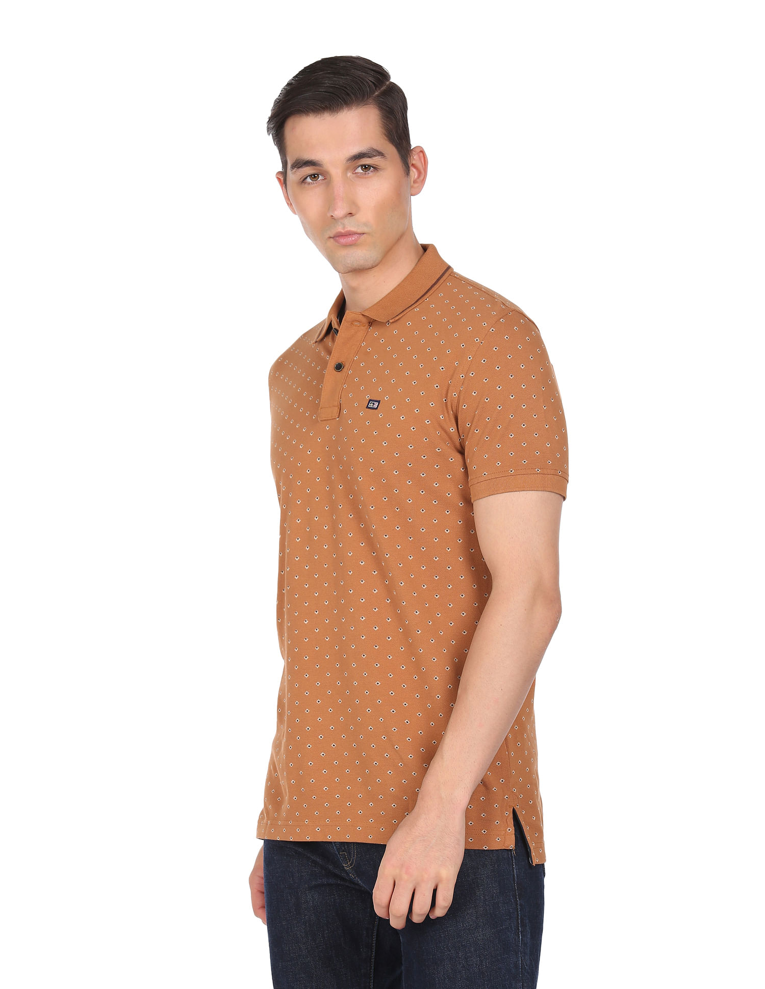 Mens brown cheap polo shirt