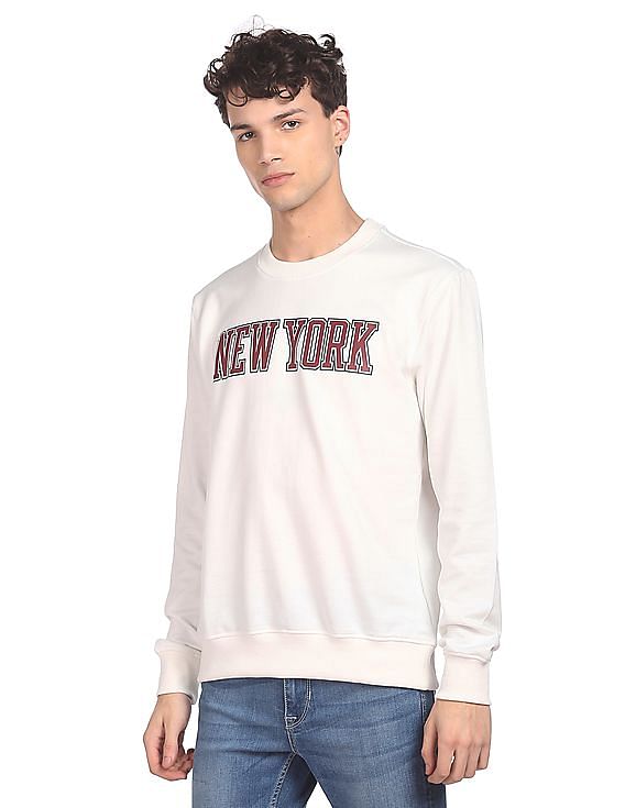 Aeropostale Men White Crew Neck Printed Sweatshirt