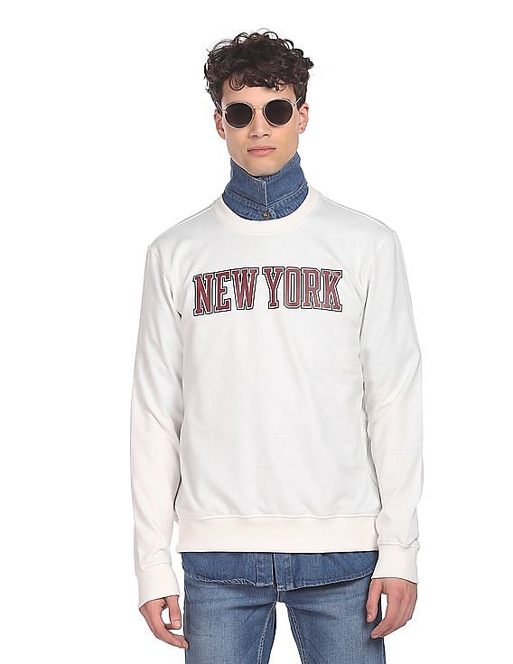 Aeropostale Men White Crew Neck Printed Sweatshirt