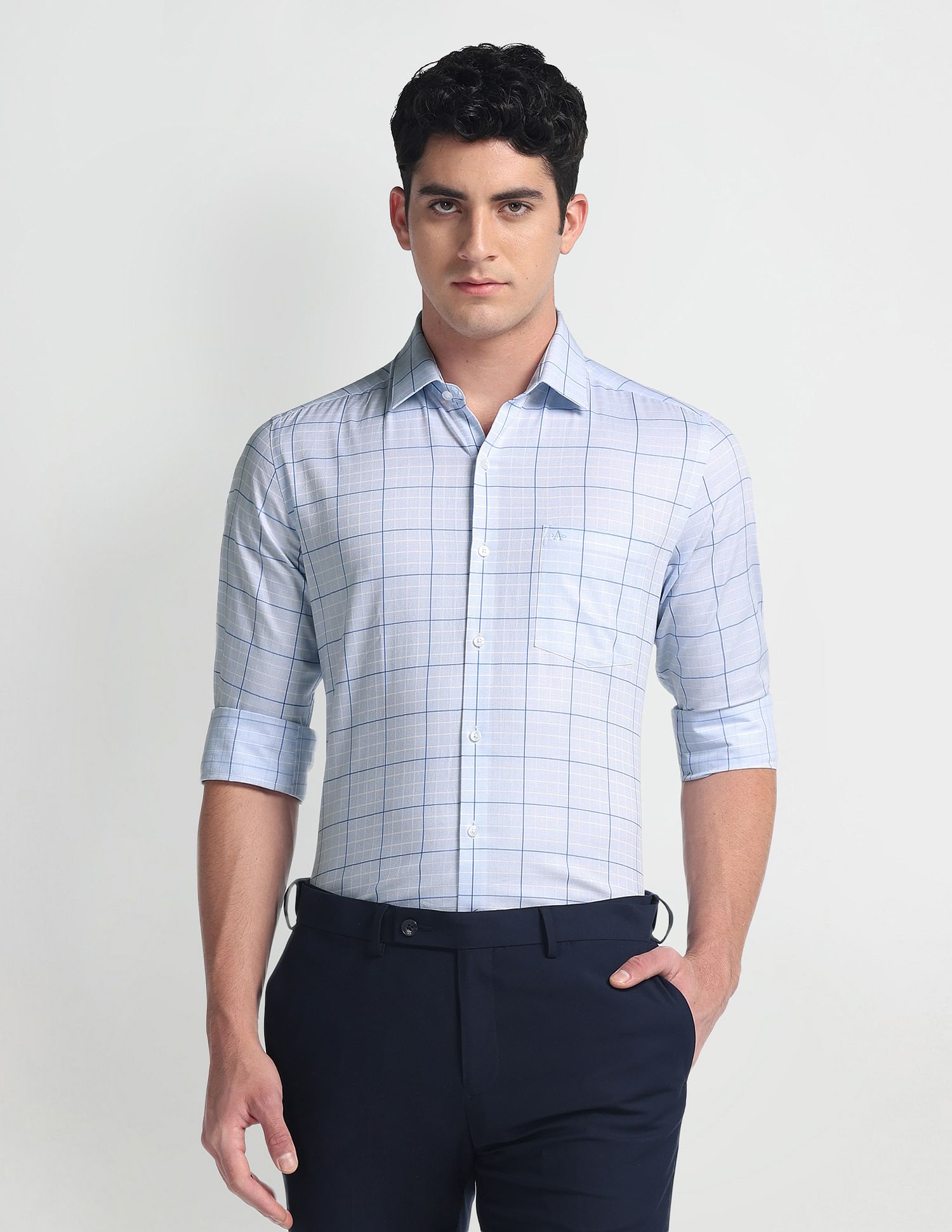 Arrow Graph Check Manhattan Slim Shirt