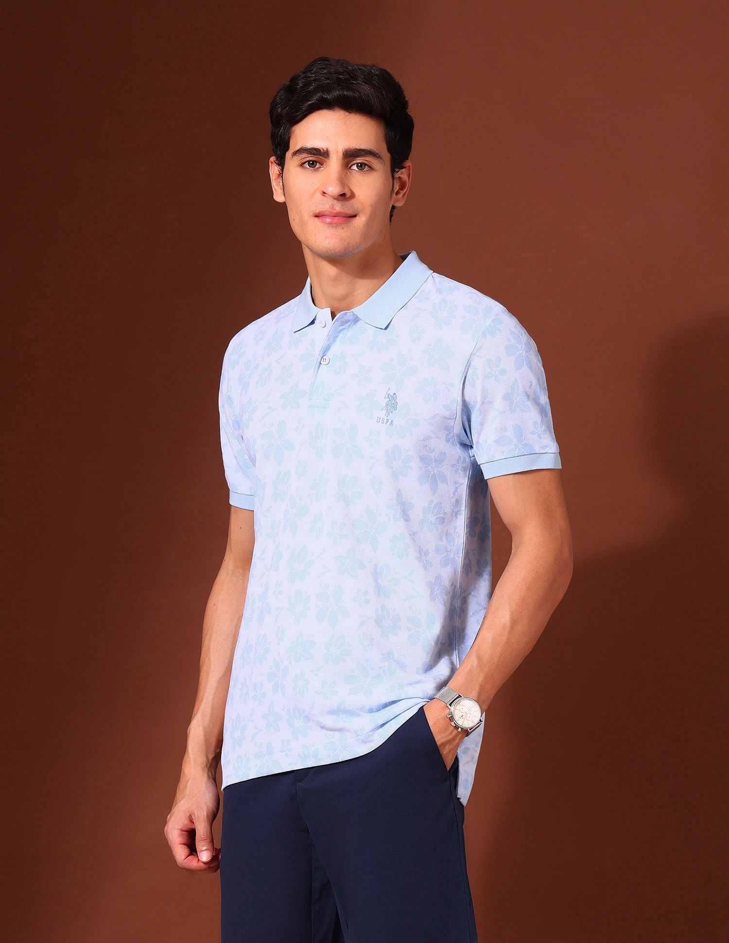 U.S. Polo Assn. Floral Printed Working Holiday Polo Shirt