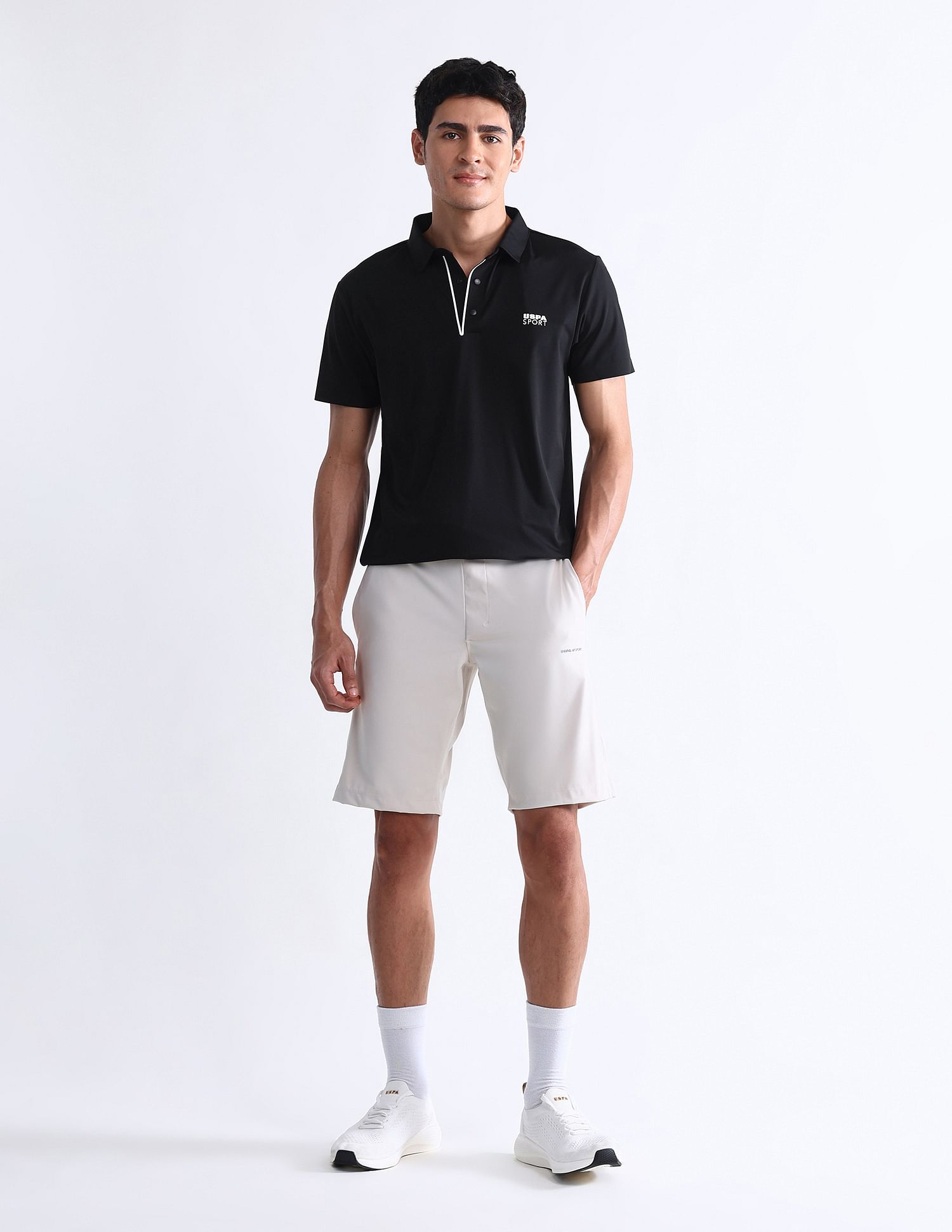 USPA Active Solid Slim Fit Polo Shirt