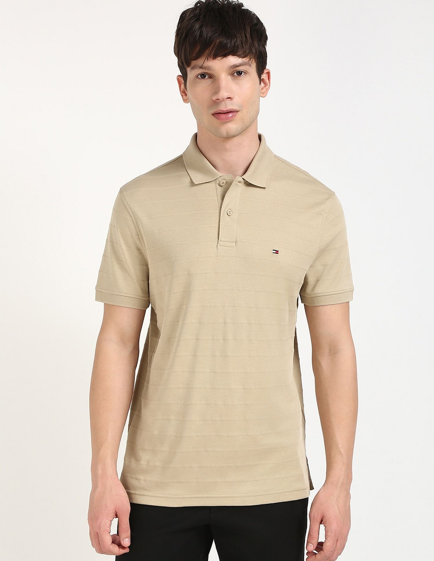 Tommy Hilfiger Self-Design Regular-Fit Cotton Polo Shirt