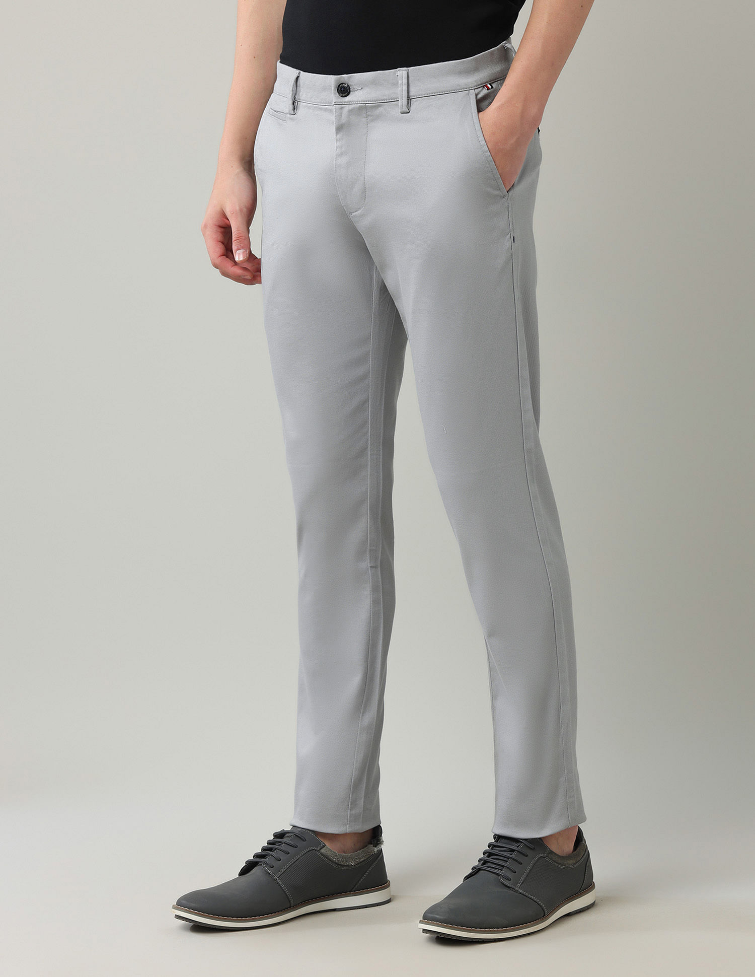 Arrow Sport Mid Rise Slim Fit Trousers