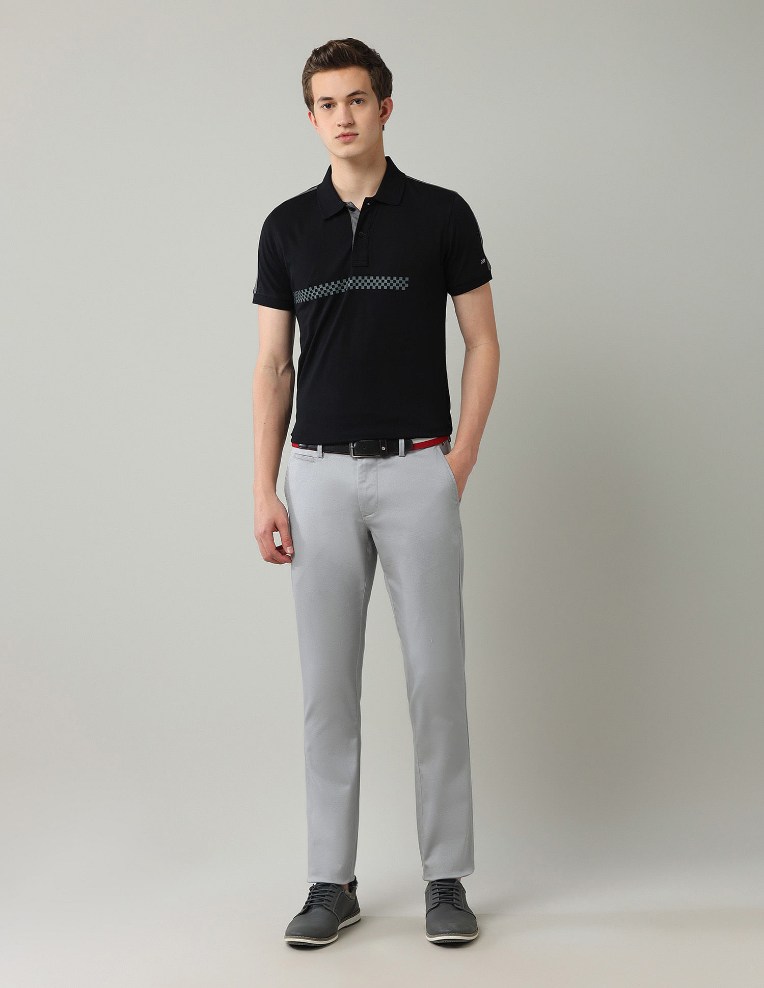 Arrow Sport Mid Rise Slim Fit Trousers