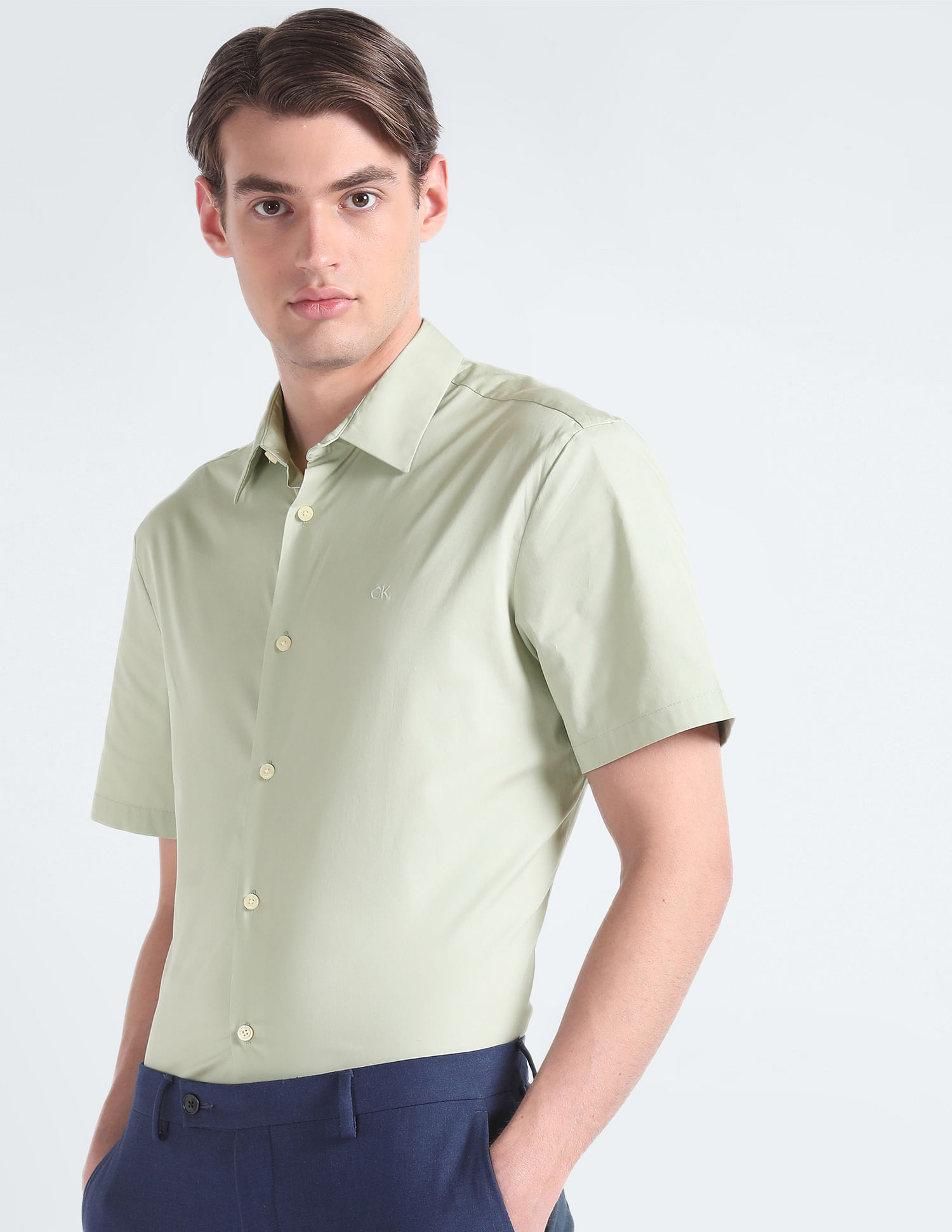Calvin Klein Solid Poplin Shirt