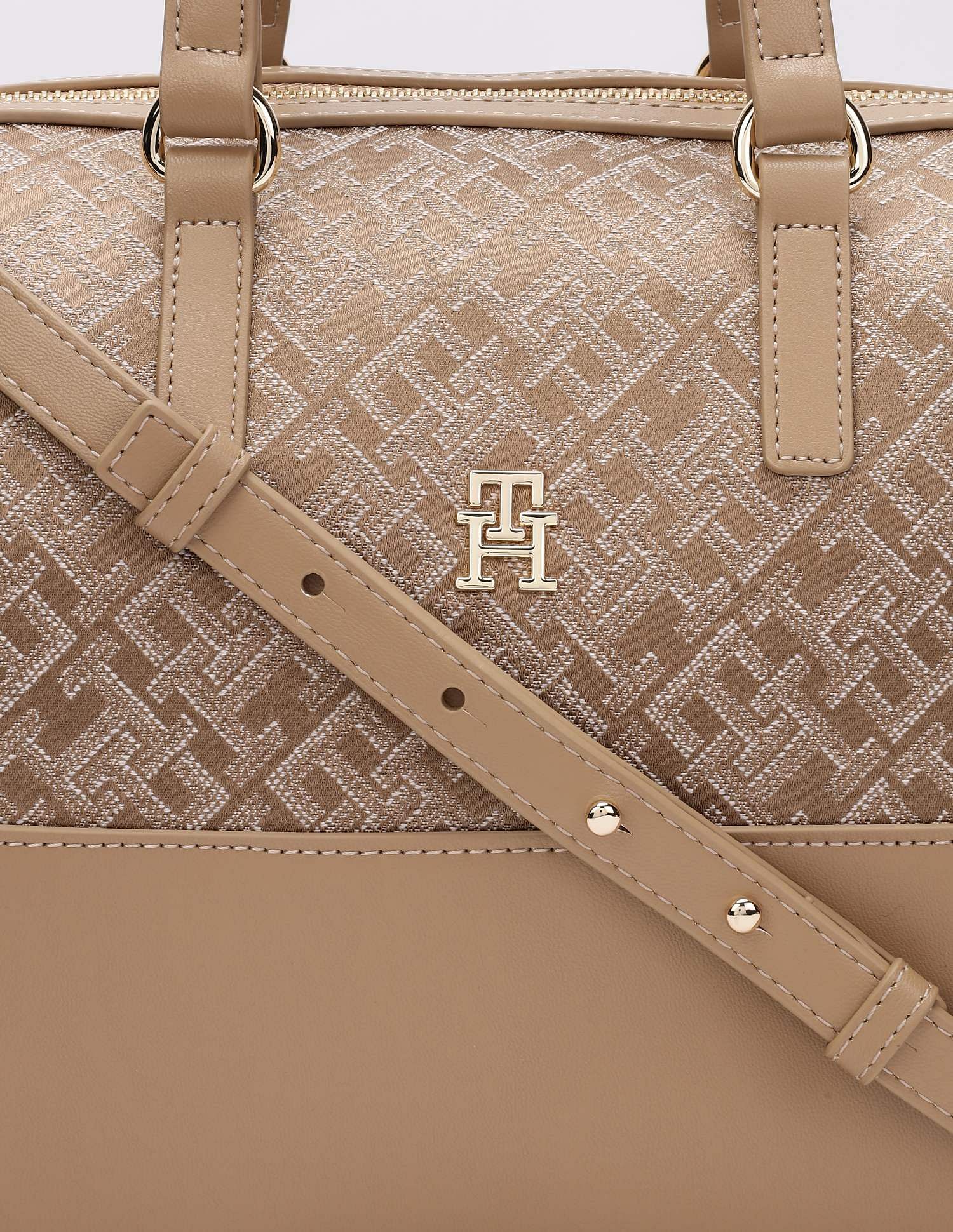 Tommy Hilfiger Logo Khaki Pu Handbag