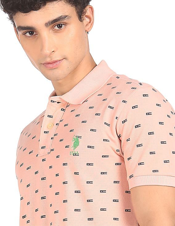 U.S. Polo Assn. All Over Print Cotton Polo Shirt