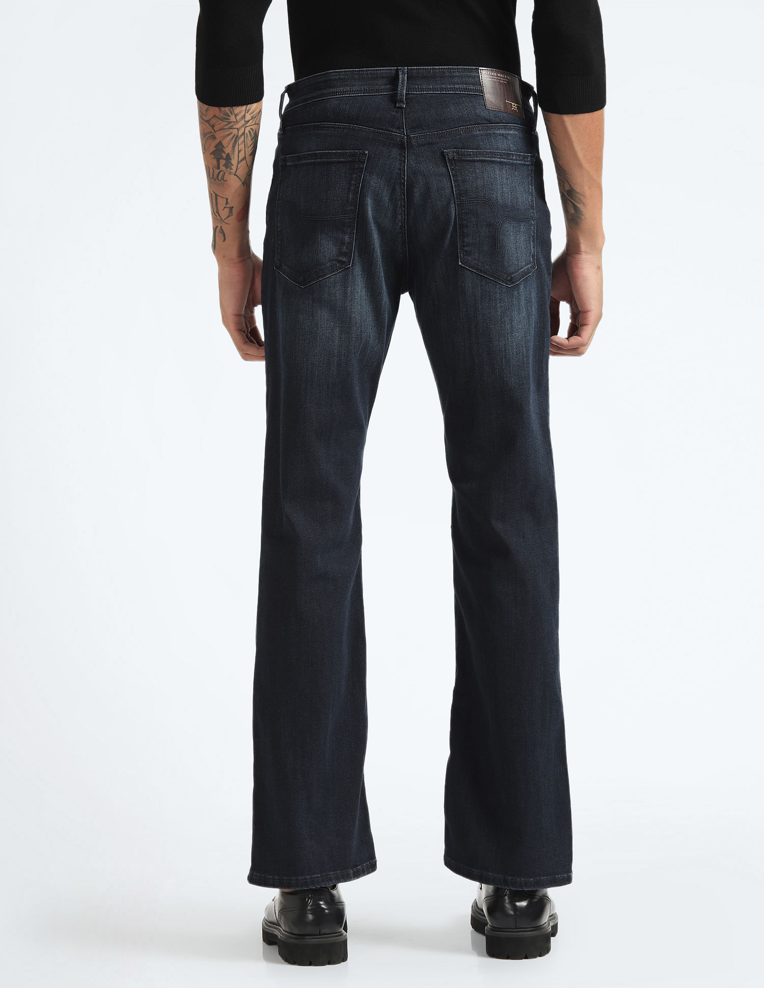 Flying Machine Stone Wash Bootcut Jeans