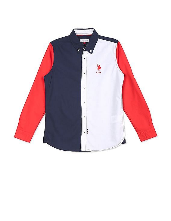 U.S. Polo Assn. Kids Boys Button Down Collar Logo Shirt