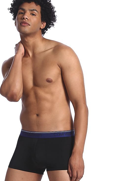 Buy Calvin Klein Underwear Men Black Elasticized Brand Waist Solid