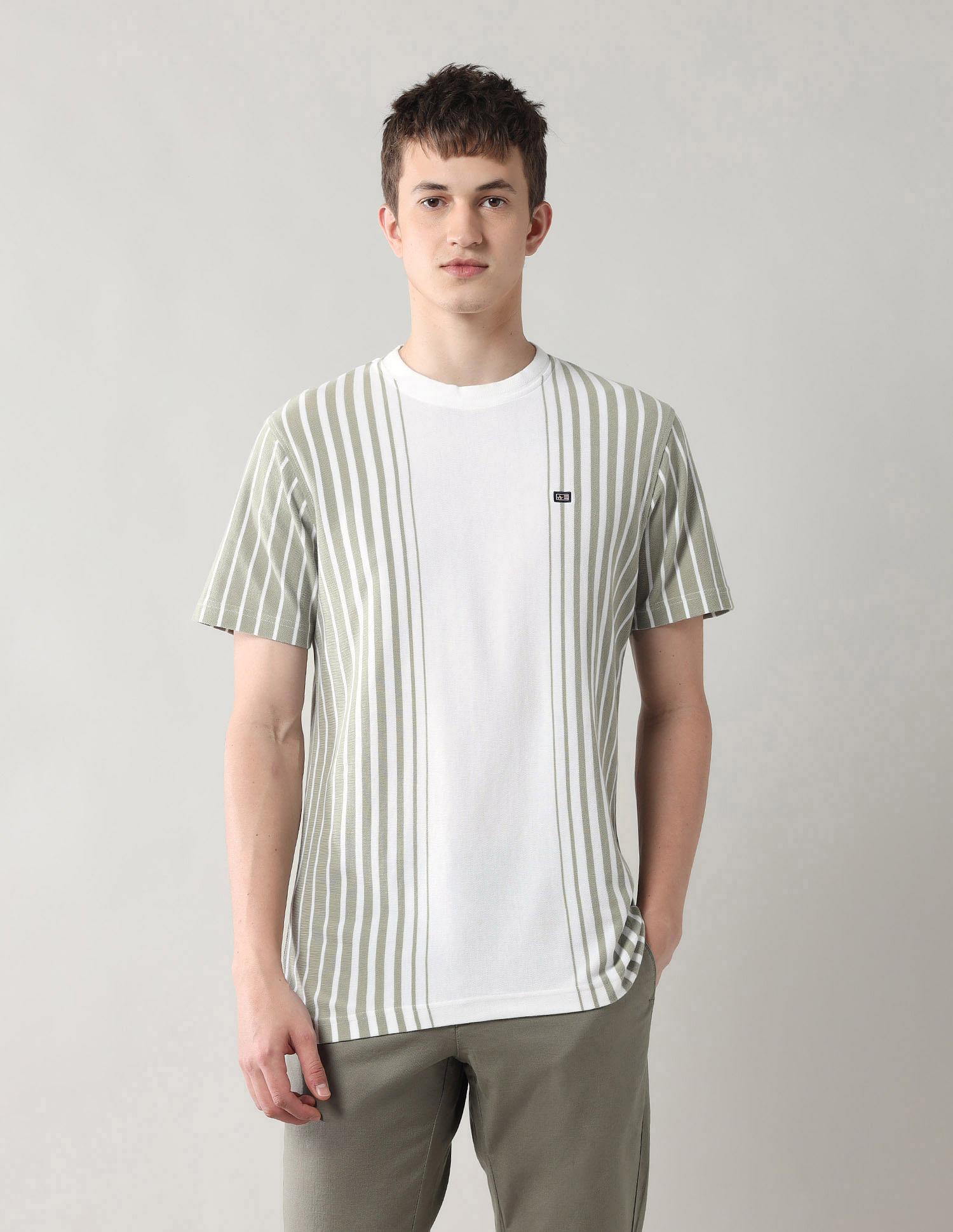 Arrow Sport Vertical Striped Spring Sorbet T-Shirt