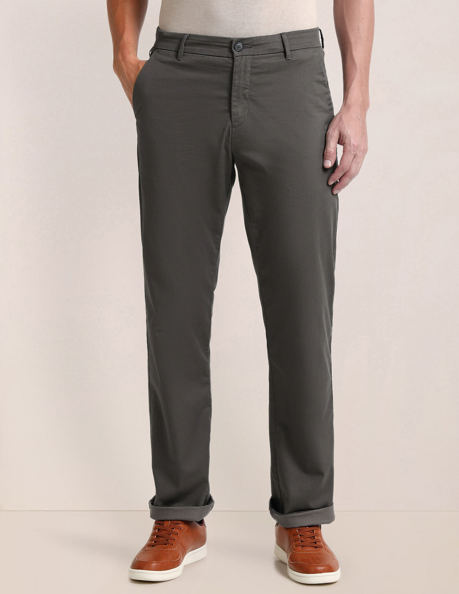 U.S. Polo Assn. Riley Straight Fit Textured Trousers