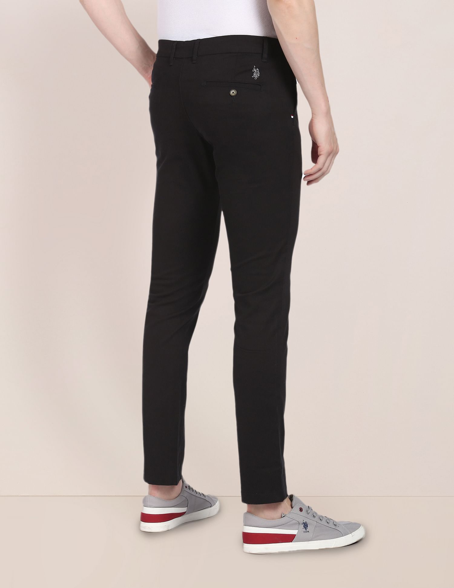 U.S. Polo Assn. Denver Slim Fit Solid Casual Trousers