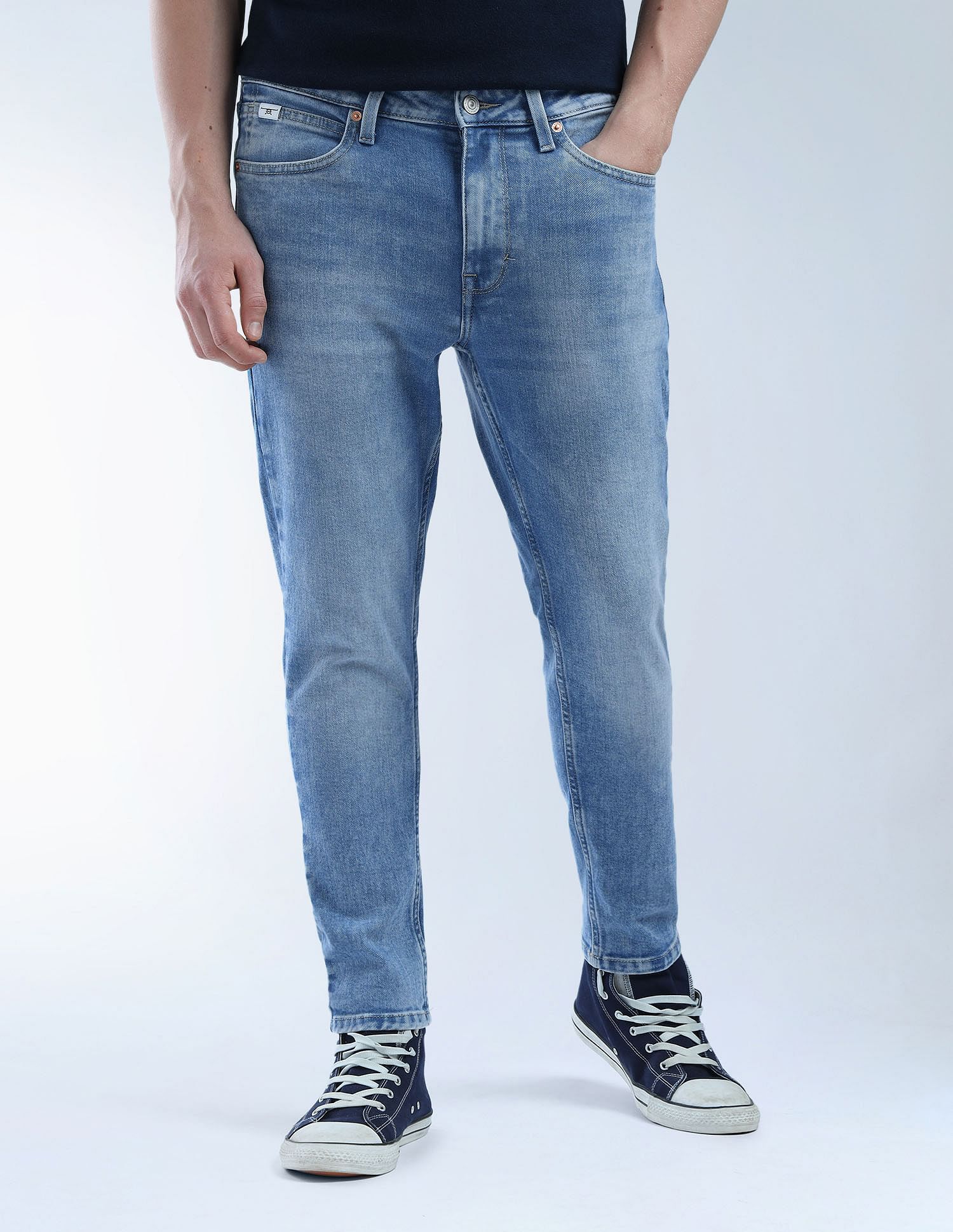 Flying Machine Whiskered Mankle Relaxed Tapered Fit Jeans