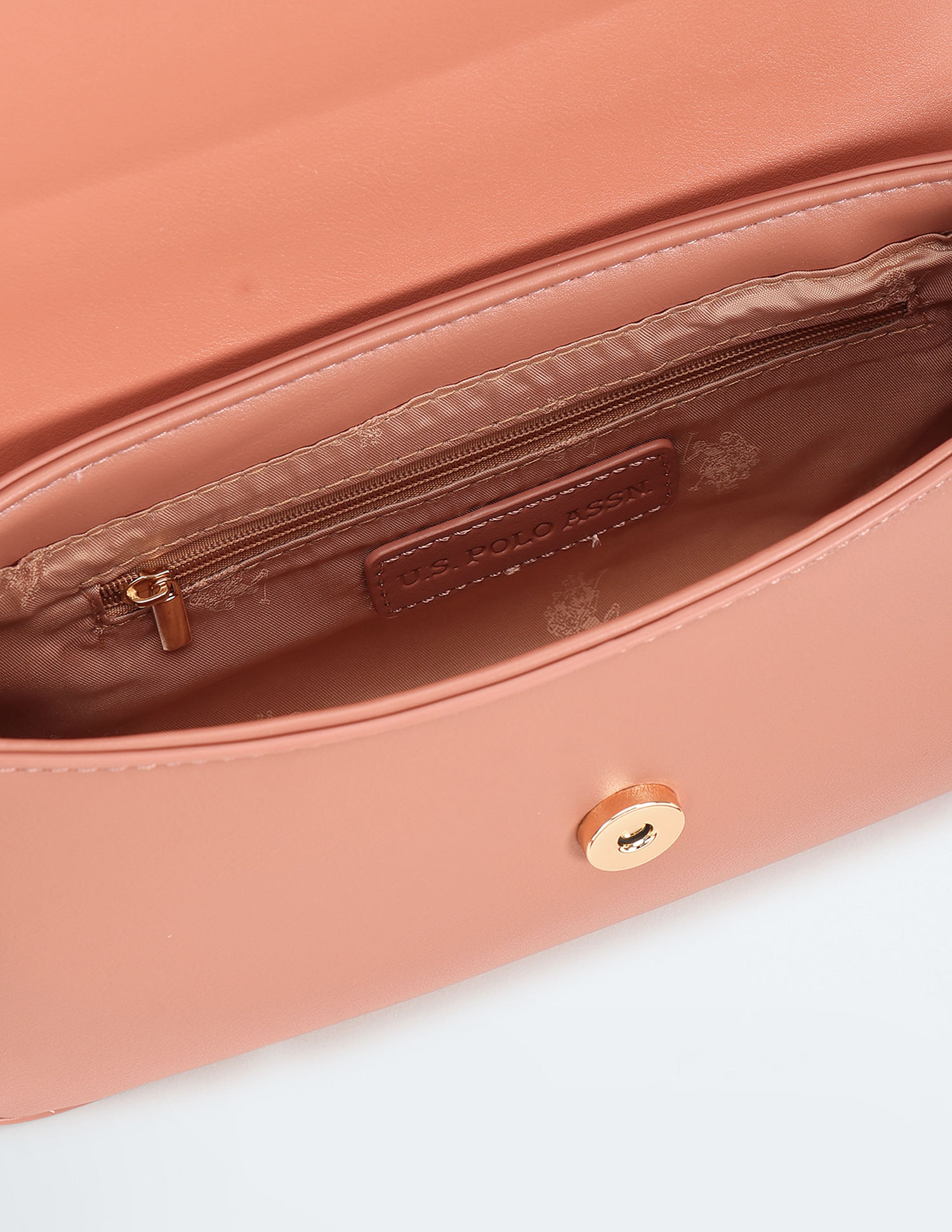 U.S. Polo Assn. Women Flap Closure Solid Baguette bag