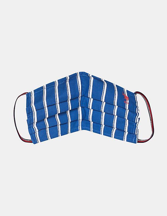 U.S. Polo Assn. Unisex Adults Assorted Triple Layer Reversible Anti Bacterial Reusable Face Masks - Pack Of 3