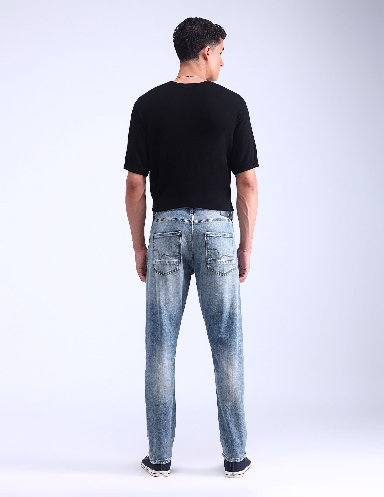 Flying Machine Slash Slim Tapered Fit Jeans