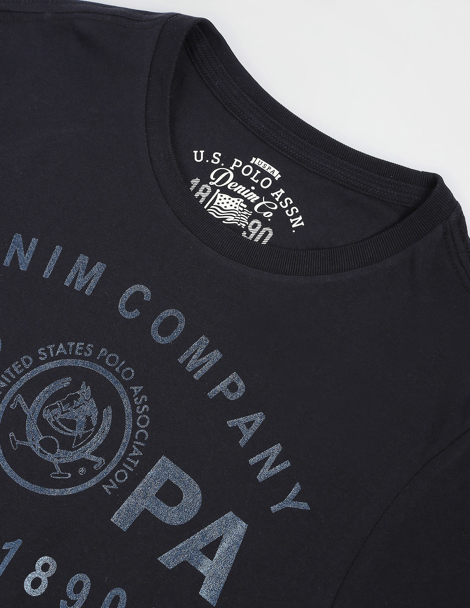 Corp big logo t-shirt in cotton navy blue Jack & Jones