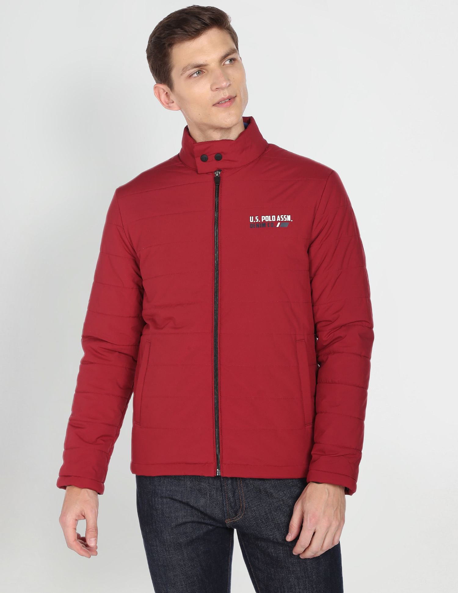 U.S. Polo Assn. Denim Co. High Neck Solid Jacket