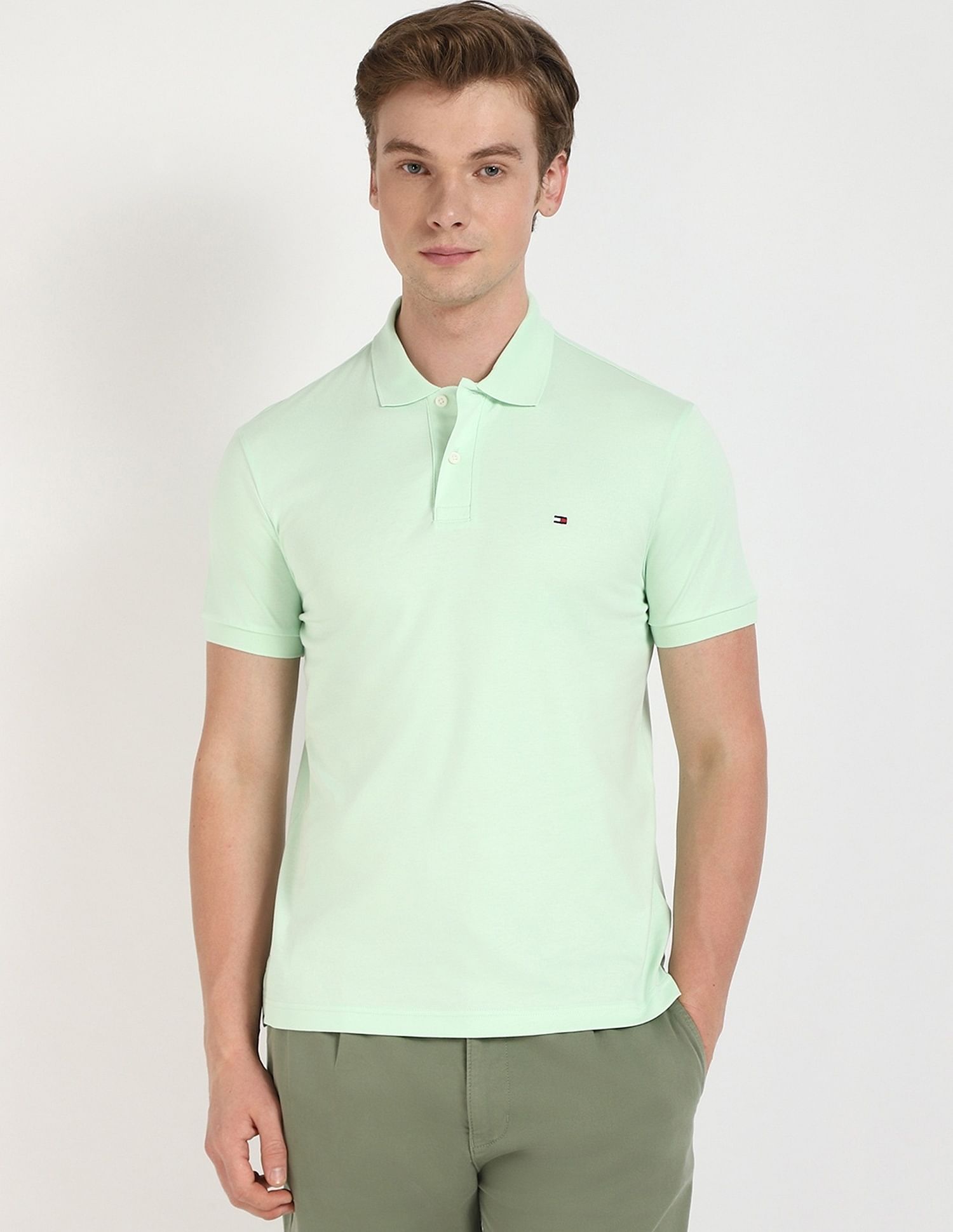 Tommy Hilfiger Solid Regular-Fit Cotton Polo Shirt