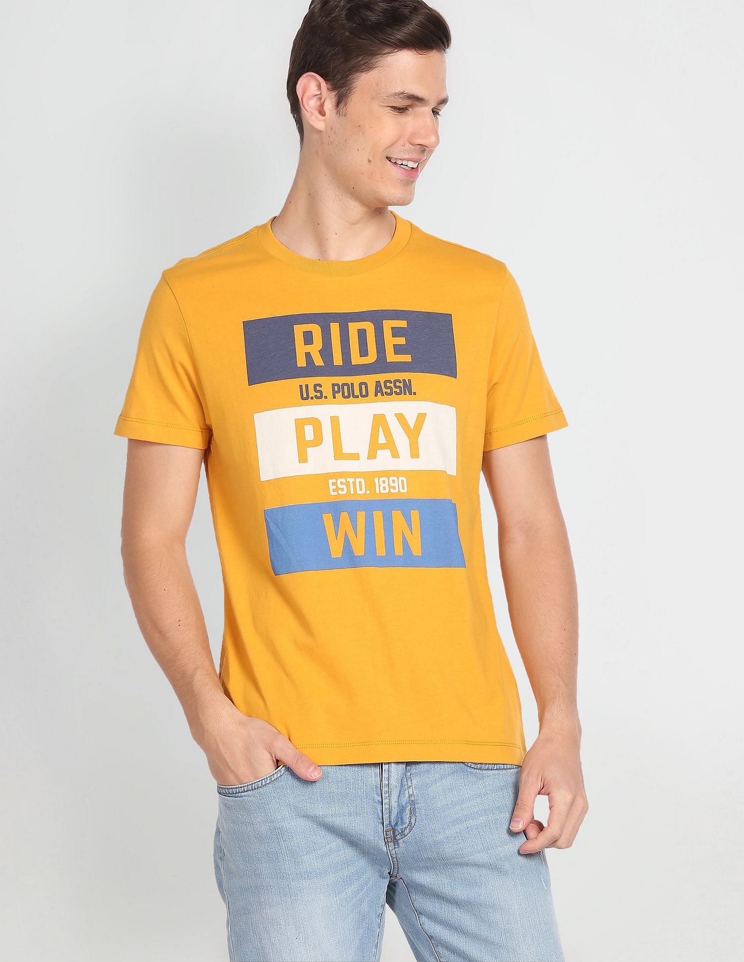 U.S. Polo Assn. Denim Co. Crew Neck Brand Print Shirt