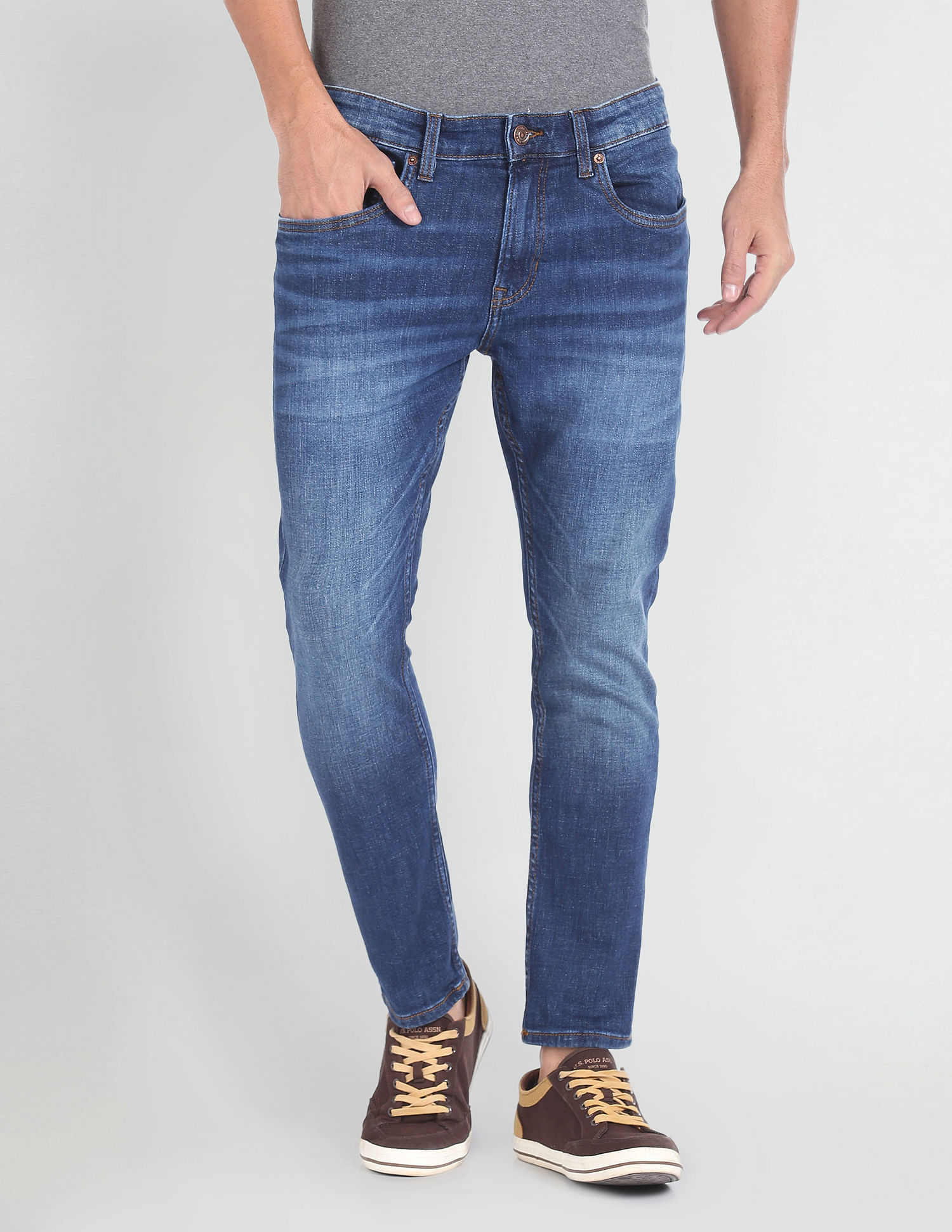 U.S. Polo Assn. Denim Co. Henry Cropped Fit Blue Jeans
