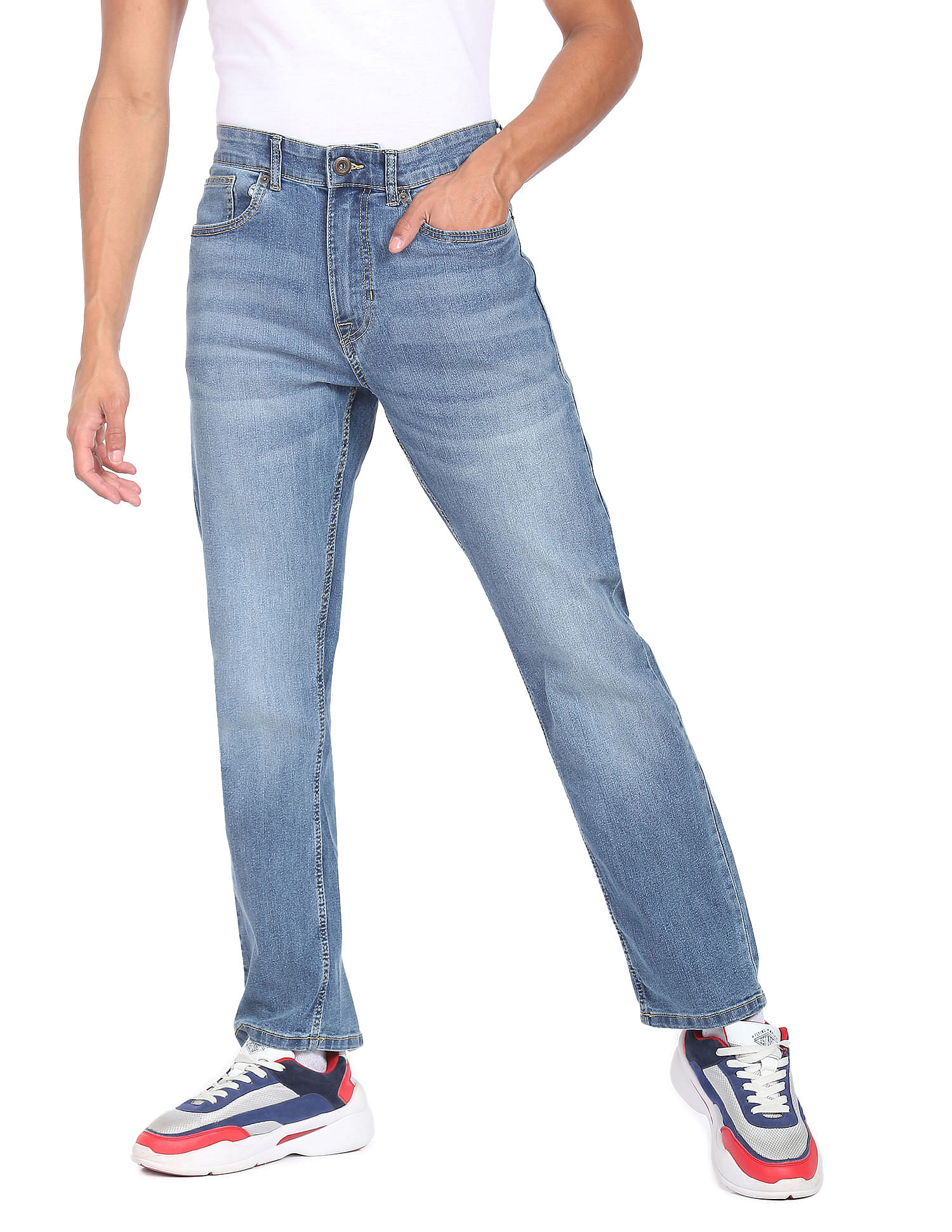 Flying Machine F-Jango Straight Fit Stone Wash Jeans