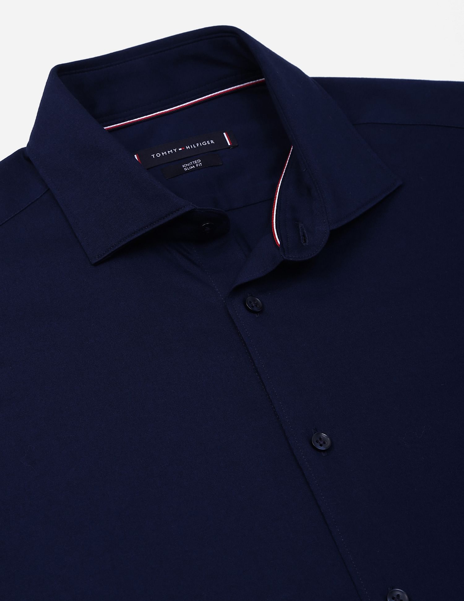Tommy Hilfiger Knitted Solid Slim Fit Shirt