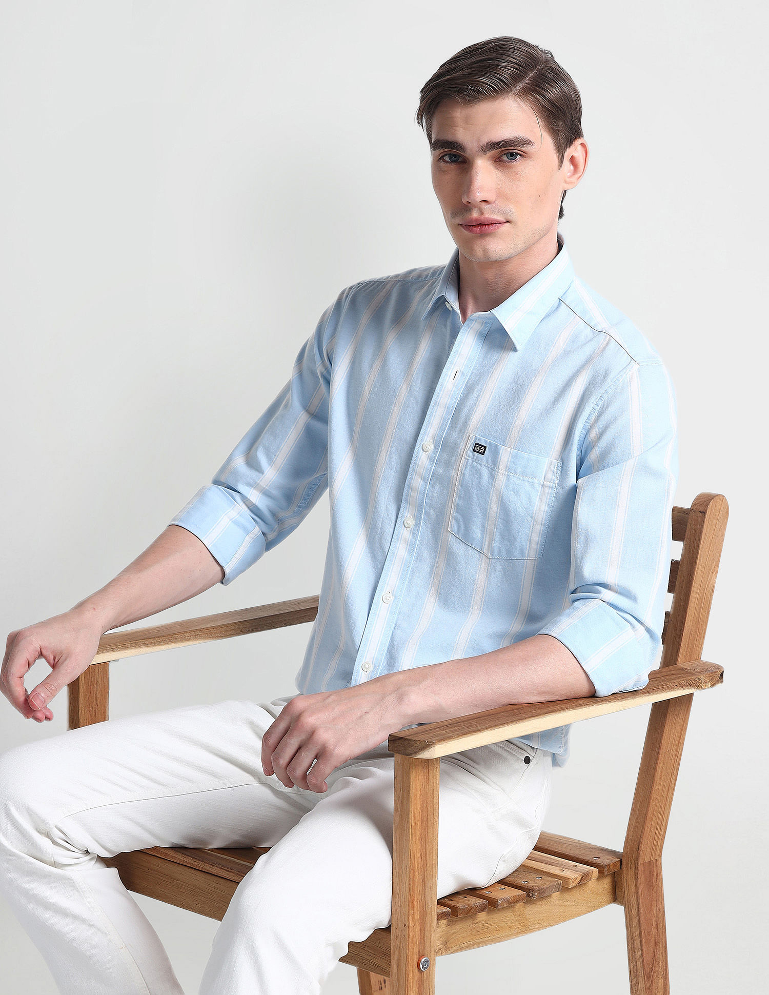 Arrow Sport Vertical Stripe Cotton Shirt